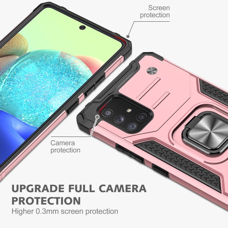For Samsung Galaxy A71 5G Magnetic Armor Shockproof TPU + PC Case with Metal Ring Holder