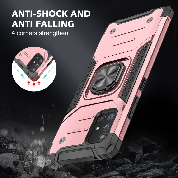 For Samsung Galaxy A71 5G Magnetic Armor Shockproof TPU + PC Case with Metal Ring Holder