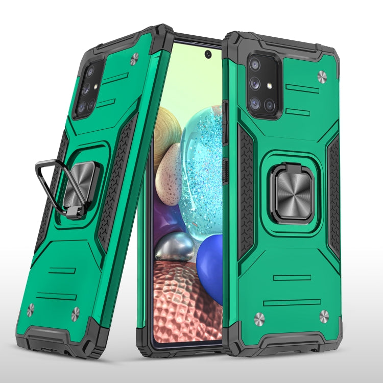 For Samsung Galaxy A71 5G Magnetic Armor Shockproof TPU + PC Case with Metal Ring Holder