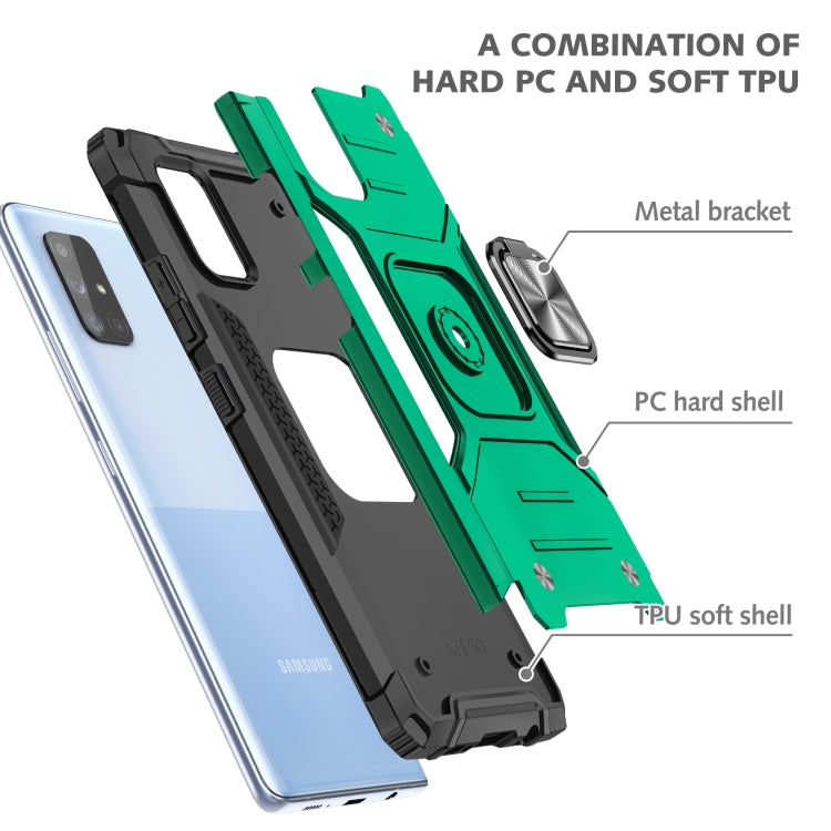 For Samsung Galaxy A71 5G Magnetic Armor Shockproof TPU + PC Case with Metal Ring Holder