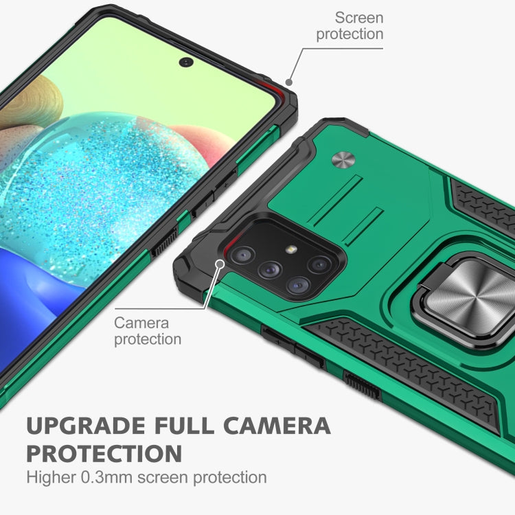 For Samsung Galaxy A71 5G Magnetic Armor Shockproof TPU + PC Case with Metal Ring Holder