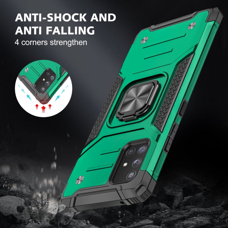For Samsung Galaxy A71 5G Magnetic Armor Shockproof TPU + PC Case with Metal Ring Holder
