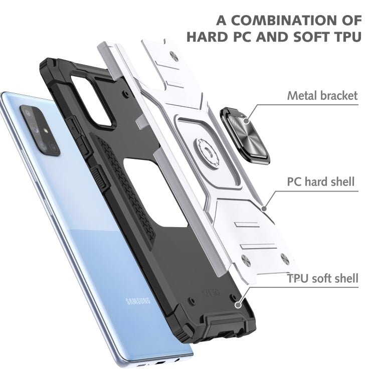 For Samsung Galaxy A71 5G Magnetic Armor Shockproof TPU + PC Case with Metal Ring Holder