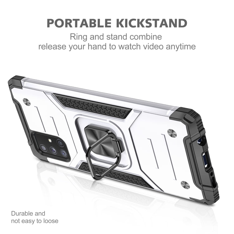 For Samsung Galaxy A71 5G Magnetic Armor Shockproof TPU + PC Case with Metal Ring Holder