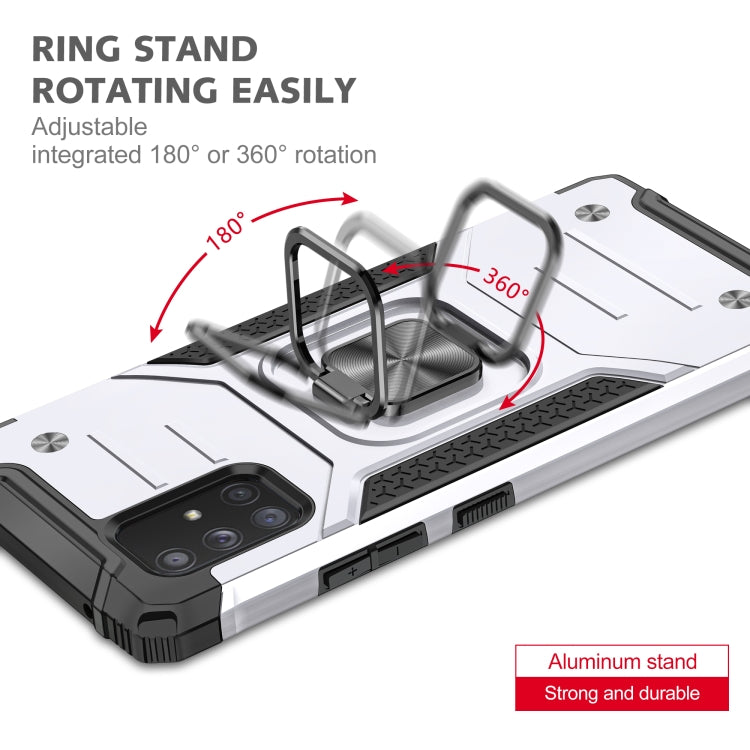 For Samsung Galaxy A71 5G Magnetic Armor Shockproof TPU + PC Case with Metal Ring Holder