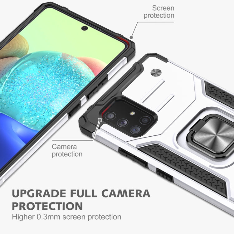 For Samsung Galaxy A71 5G Magnetic Armor Shockproof TPU + PC Case with Metal Ring Holder