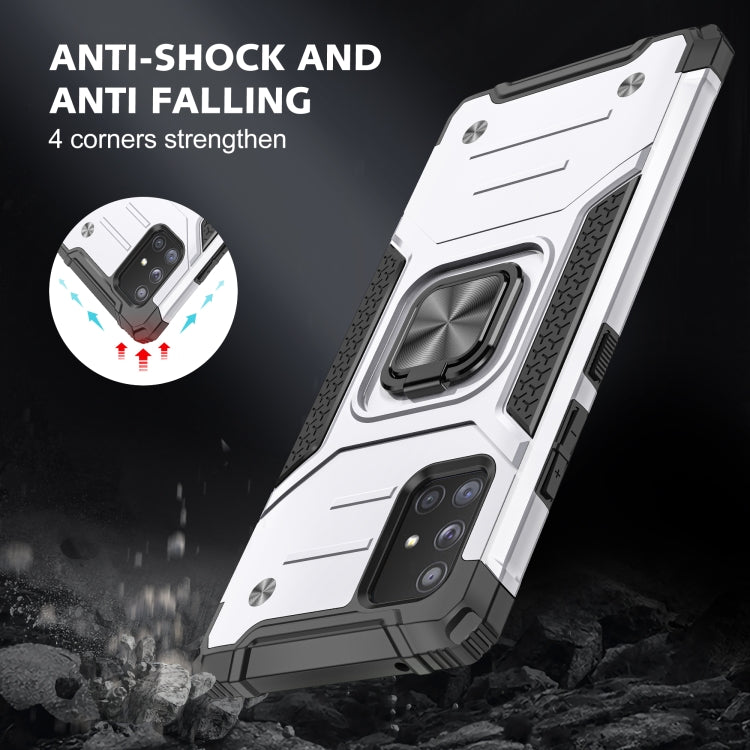 For Samsung Galaxy A71 5G Magnetic Armor Shockproof TPU + PC Case with Metal Ring Holder