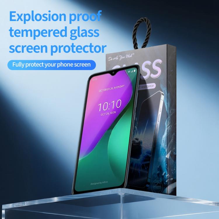 For Infinix Hot 10T 5pcs / Pack Do As You Wish Silk Screen Printed HD Tempered Glass Film - Black