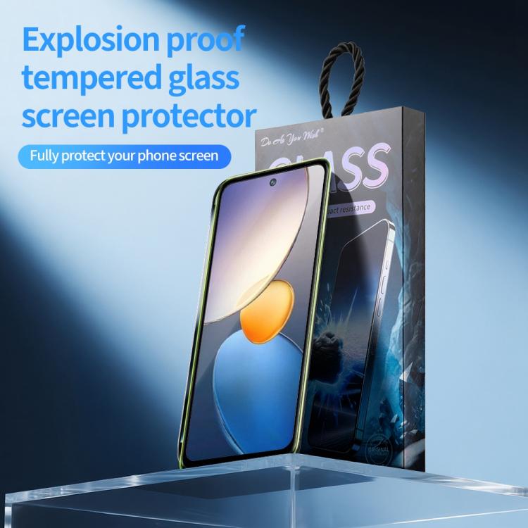 For Infinix Hot 12 5pcs / Pack Do As You Wish Silk Screen Printed HD Tempered Glass Film - Black