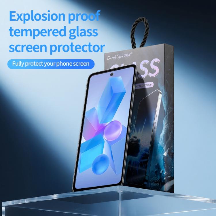 For Infinix Hot 40 Pro 5pcs / Pack Do As You Wish Silk Screen Printed HD Tempered Glass Film - Black