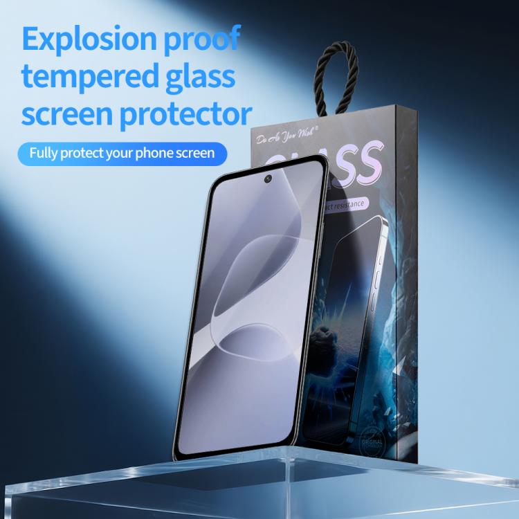For Infinix Hot 60 5G 5pcs / Pack Do As You Wish Silk Screen Printed HD Tempered Glass Film - Black