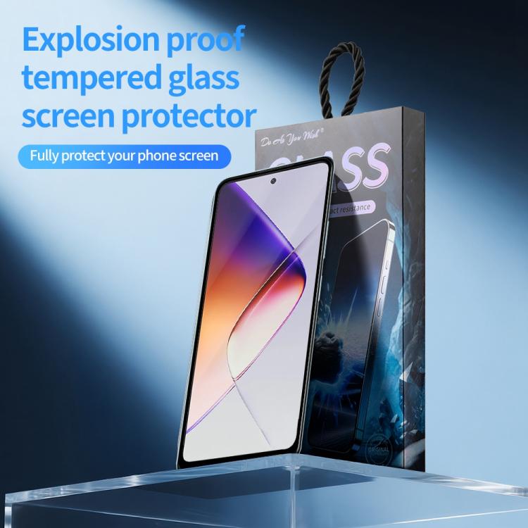 For Infinix Note 40X 5G 5pcs / Pack Do As You Wish Silk Screen Printed HD Tempered Glass Film - Black