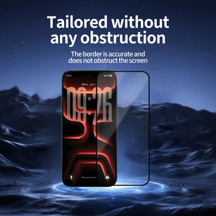 For Infinix Note 60 Ultra 5G 5pcs / Pack Do As You Wish Silk Screen Printed HD Tempered Glass Film - Black