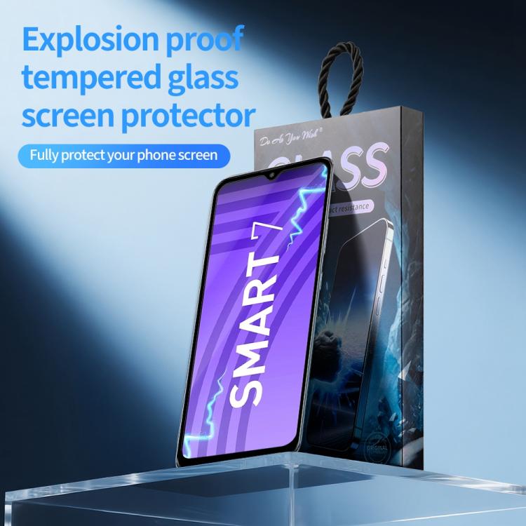 For Infinix Smart 7 India 5pcs / Pack Do As You Wish Silk Screen Printed HD Tempered Glass Film - Black