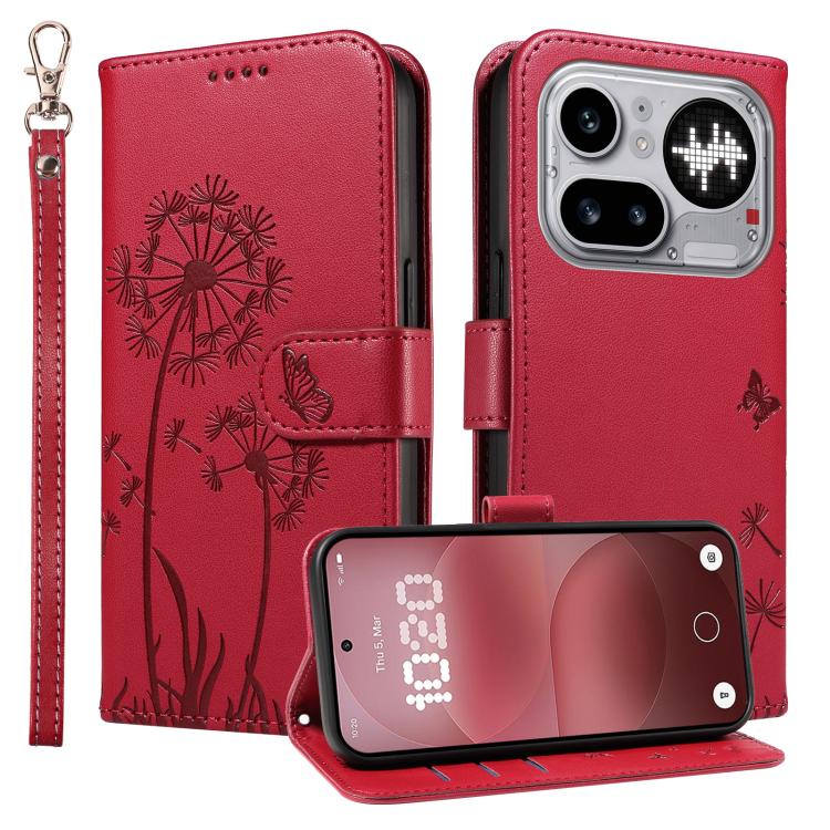 For Nothing Phone 4a Pro Dandelion Embossed Pattern Flip Leather Phone Case