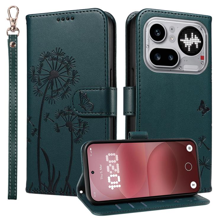 For Nothing Phone 4a Pro Dandelion Embossed Pattern Flip Leather Phone Case
