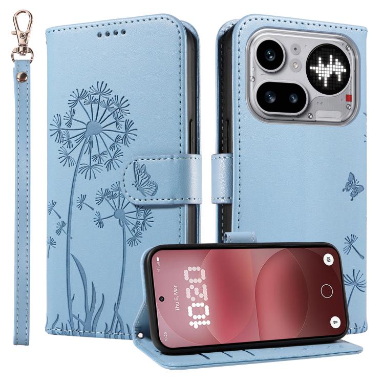 For Nothing Phone 4a Pro Dandelion Embossed Pattern Flip Leather Phone Case