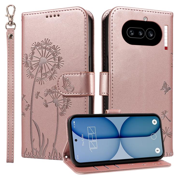 For Nothing Phone 4a Dandelion Embossed Pattern Flip Leather Phone Case
