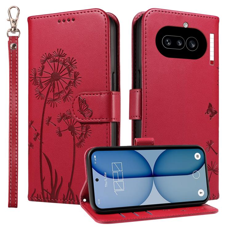For Nothing Phone 4a Dandelion Embossed Pattern Flip Leather Phone Case
