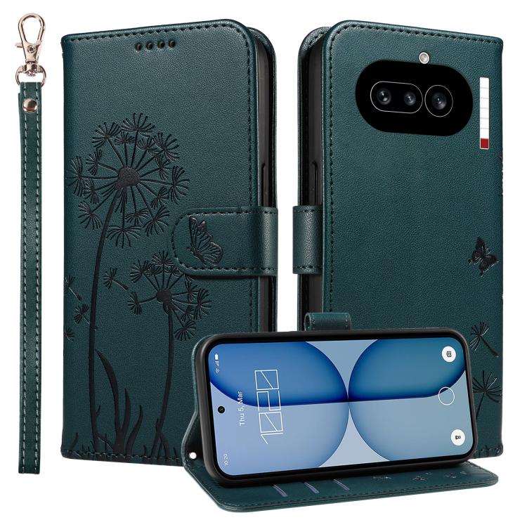 For Nothing Phone 4a Dandelion Embossed Pattern Flip Leather Phone Case