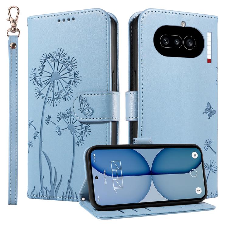 For Nothing Phone 4a Dandelion Embossed Pattern Flip Leather Phone Case
