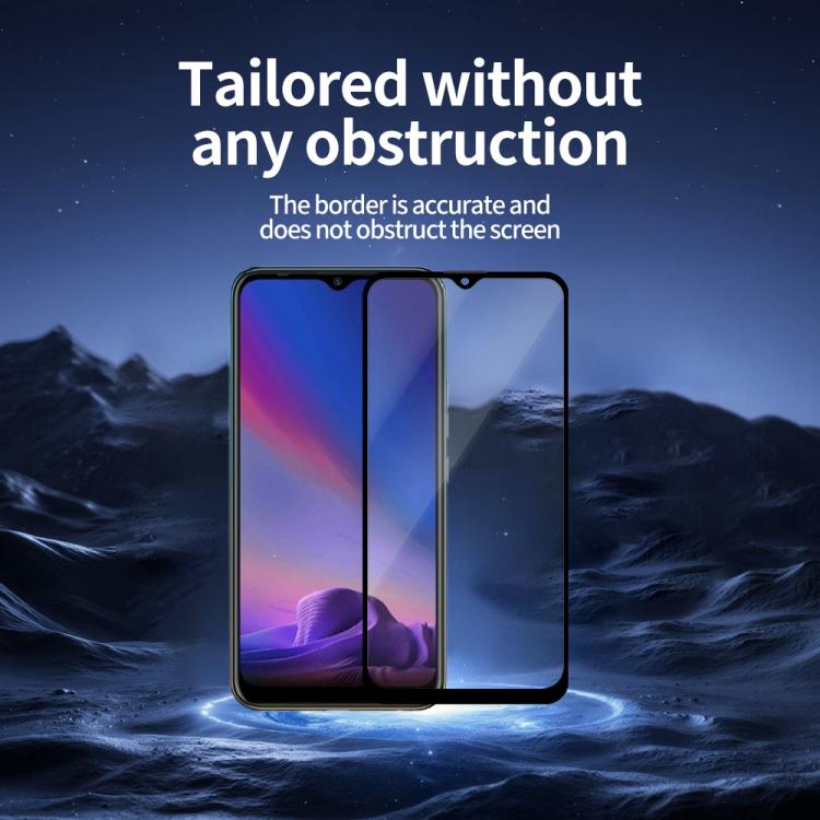 For Tecno Camon 12 Do As You Wish Silk Screen Printed HD Tempered Glass Film - Black