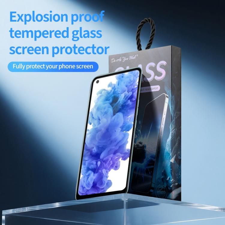 For Tecno Camon 16 Do As You Wish Silk Screen Printed HD Tempered Glass Film - Black