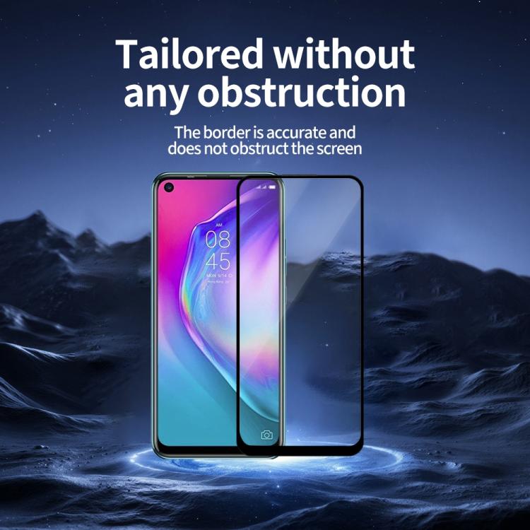 For Tecno Camon 16 S Do As You Wish Silk Screen Printed HD Tempered Glass Film - Black