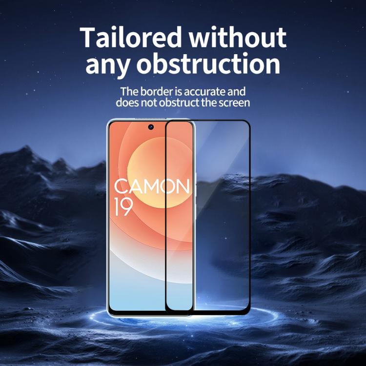 For Tecno Camon 19 Do As You Wish Silk Screen Printed HD Tempered Glass Film - Black