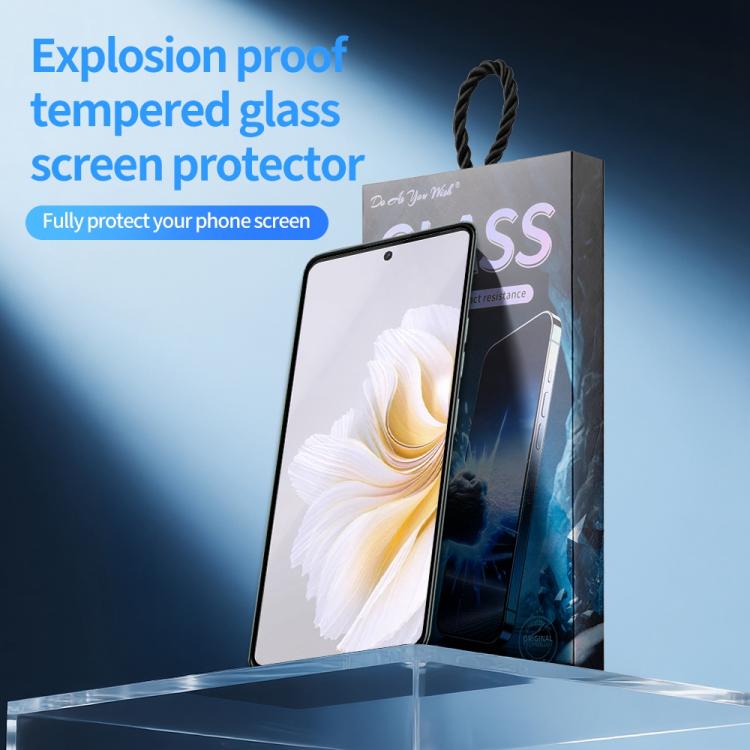 For Tecno Camon 20 Do As You Wish Silk Screen Printed HD Tempered Glass Film - Black
