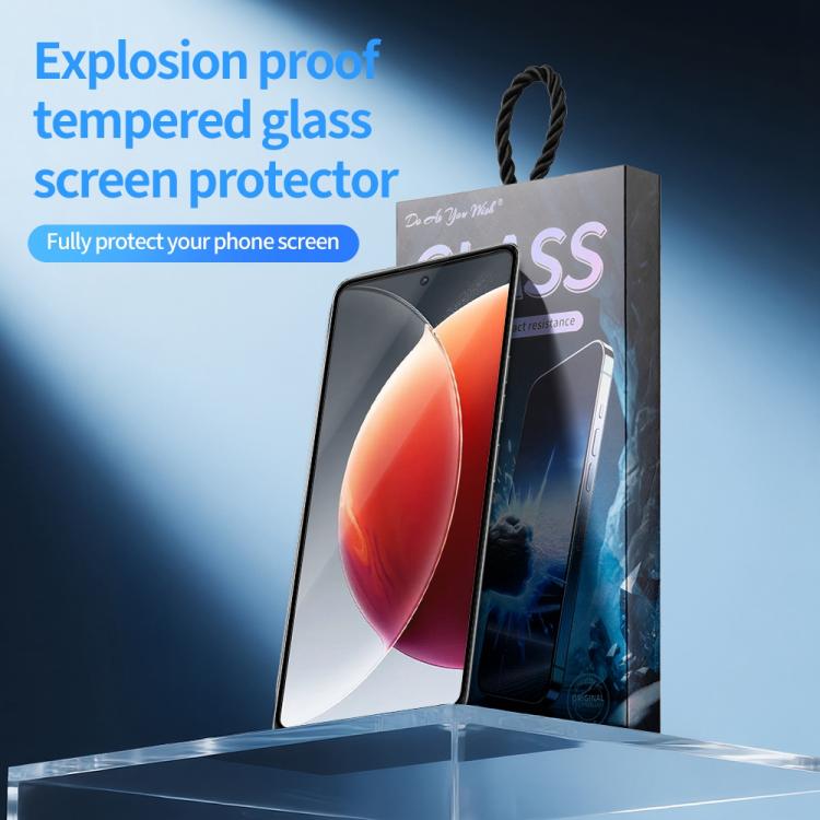 For Tecno Camon 30 5G Do As You Wish Silk Screen Printed HD Tempered Glass Film - Black