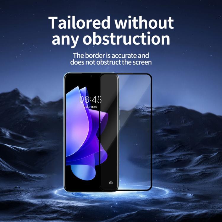 For Tecno Pop 7 Do As You Wish Silk Screen Printed HD Tempered Glass Film - Black