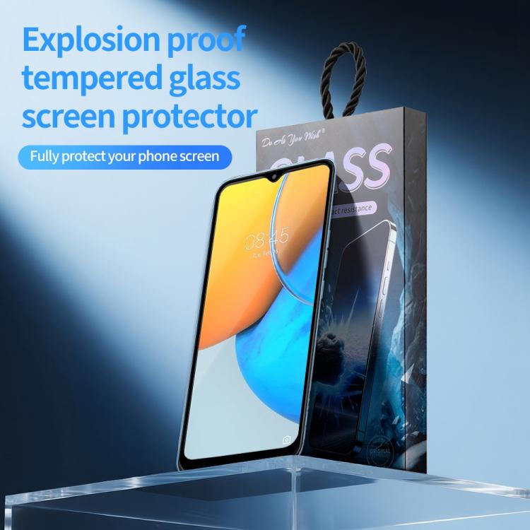 For Tecno Pop 5 Pro Do As You Wish Silk Screen Printed HD Tempered Glass Film - Black