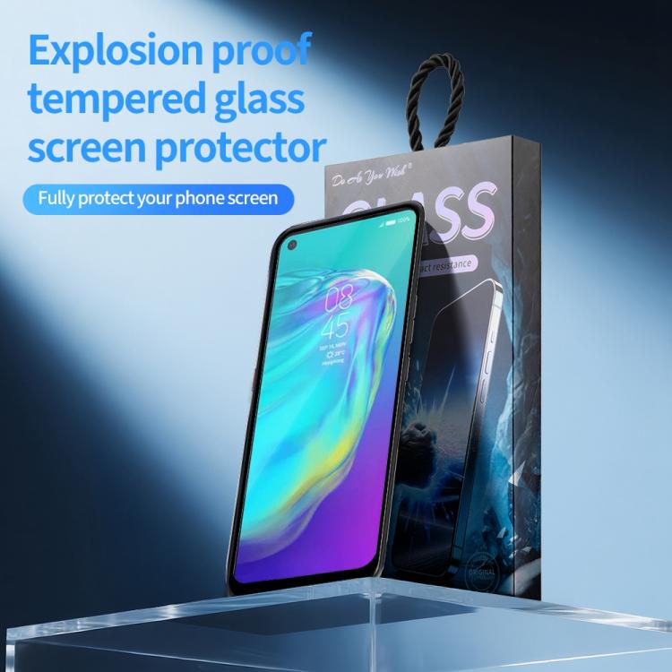 For Tecno Pova Do As You Wish Silk Screen Printed HD Tempered Glass Film - Black