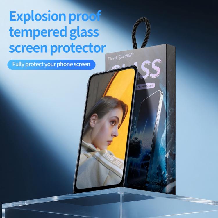 For Tecno Pova 4 Do As You Wish Silk Screen Printed HD Tempered Glass Film - Black