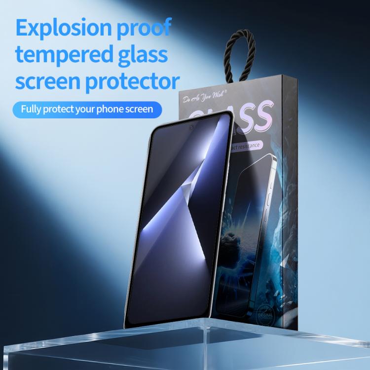 For Tecno Pova 5 Pro Do As You Wish Silk Screen Printed HD Tempered Glass Film - Black