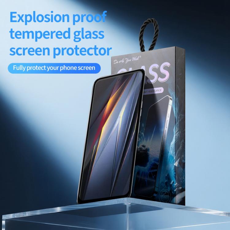 For Tecno Pova Neo 3 Do As You Wish Silk Screen Printed HD Tempered Glass Film - Black