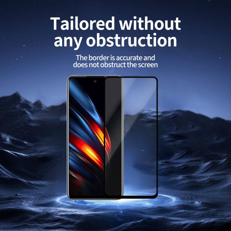 For Tecno Pova 2 Do As You Wish Silk Screen Printed HD Tempered Glass Film - Black