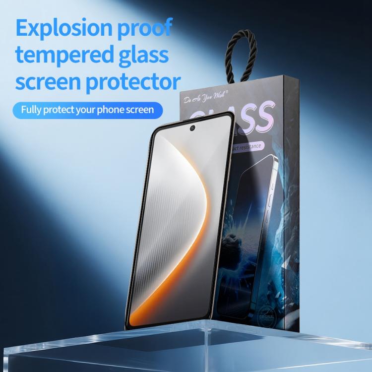 For Tecno Pova 7 4G Do As You Wish Silk Screen Printed HD Tempered Glass Film - Black