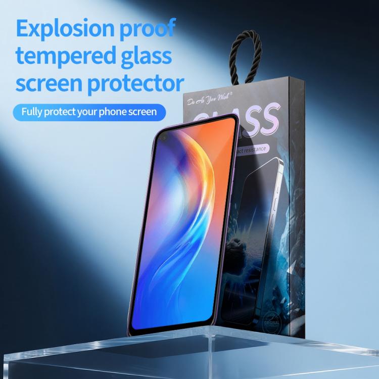 For Tecno Spark 5 Do As You Wish Silk Screen Printed HD Tempered Glass Film - Black
