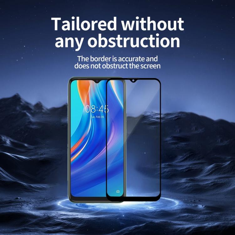 For Tecno Spark 7 Do As You Wish Silk Screen Printed HD Tempered Glass Film - Black