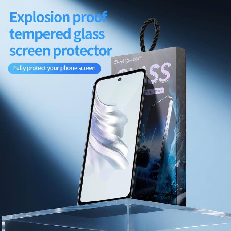 For Tecno Spark 20 Pro 4G Do As You Wish Silk Screen Printed HD Tempered Glass Film - Black