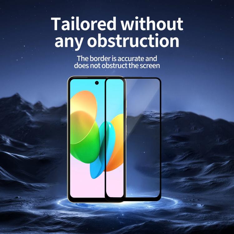 For Tecno Spark 20C Do As You Wish Silk Screen Printed HD Tempered Glass Film - Black