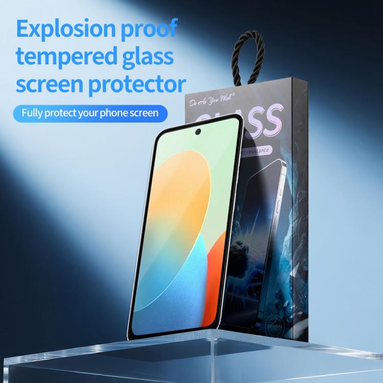 For Tecno Spark Go 1 Do As You Wish Silk Screen Printed HD Tempered Glass Film - Black