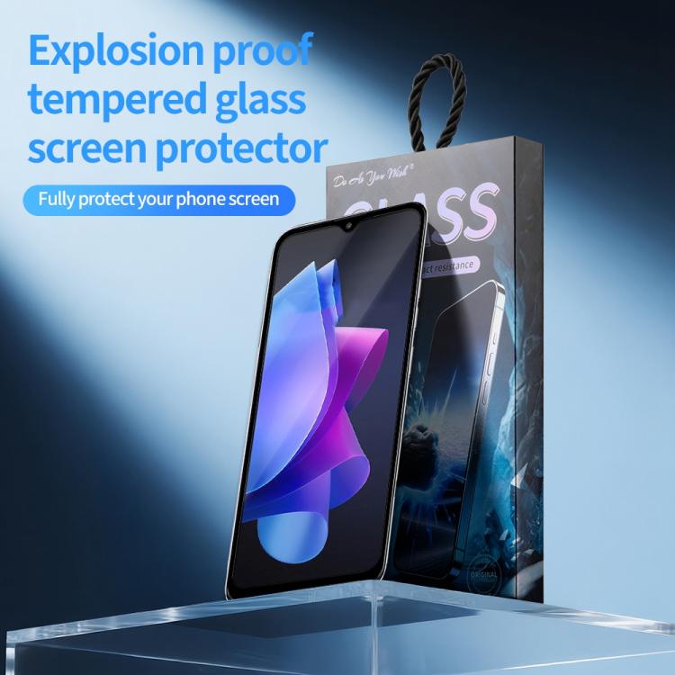 For Tecno Spark Go 2023 Do As You Wish Silk Screen Printed HD Tempered Glass Film - Black