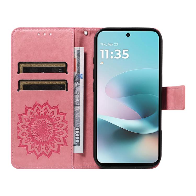 For Nothing Phone 4a Pro Embossed Sunflower Pattern Flip Leather Phone Case
