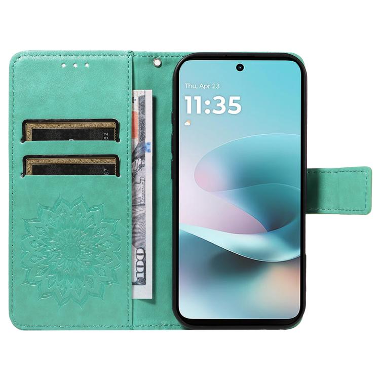 For Nothing Phone 4a Pro Embossed Sunflower Pattern Flip Leather Phone Case