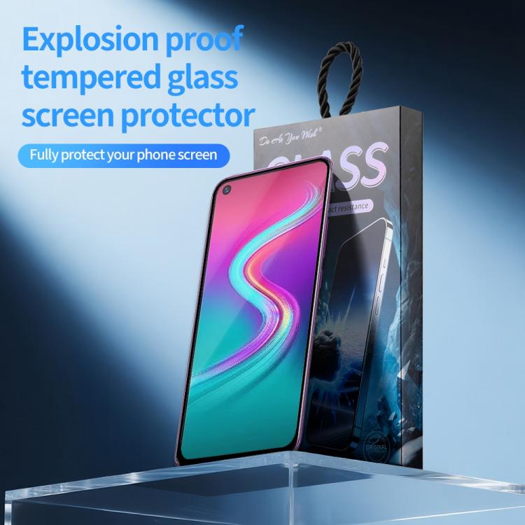 For Tecno Camon 12 Air 5pcs / Pack Do As You Wish Silk Screen Printed HD Tempered Glass Film - Black