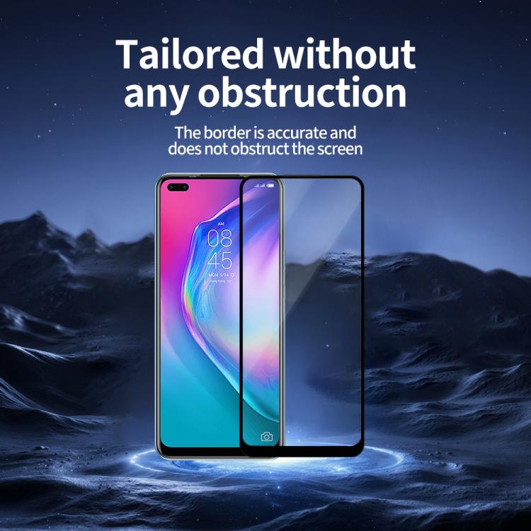 For Tecno Camon 16 Pro 5pcs / Pack Do As You Wish Silk Screen Printed HD Tempered Glass Film - Black