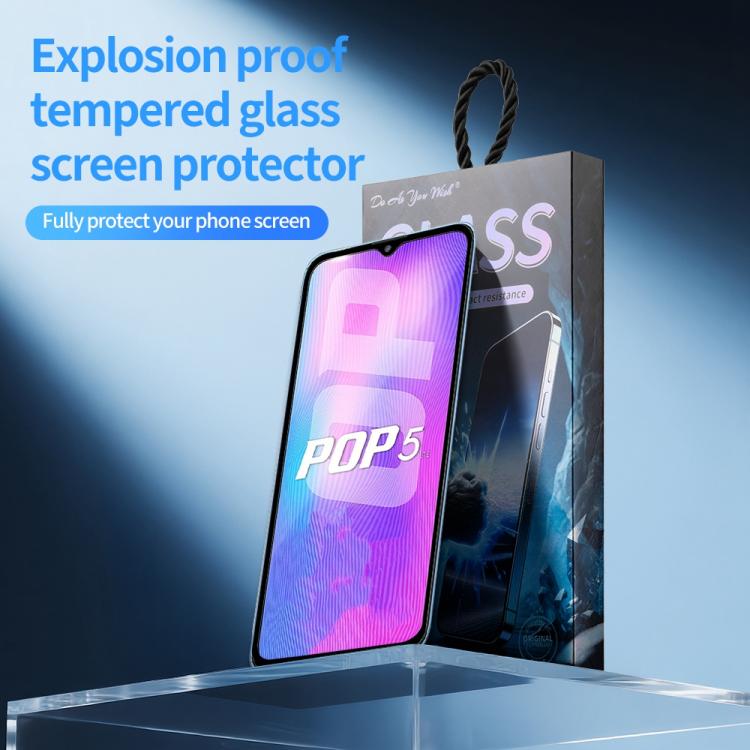 For Tecno Pop 5 LTE 5pcs / Pack Do As You Wish Silk Screen Printed HD Tempered Glass Film - Black